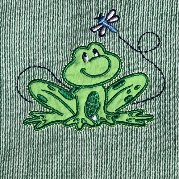 Green Frog Shortall Romper Size 6-9 months UR IT - Picture 5 of 11
